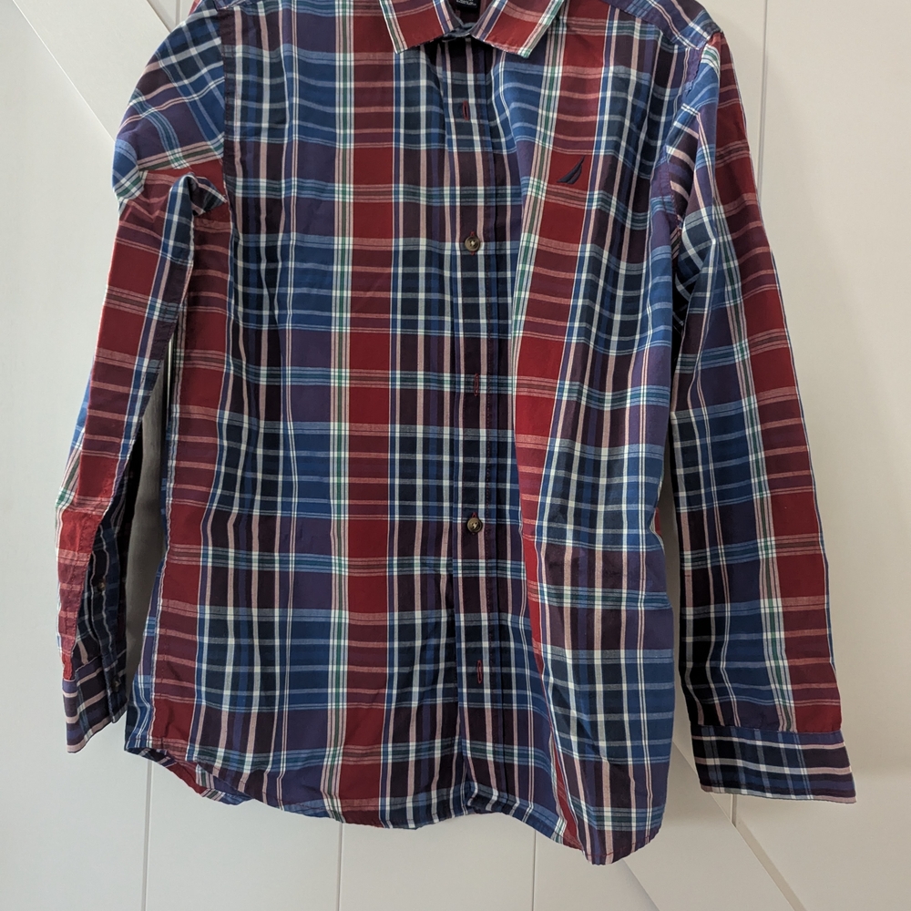 Nautica Red and Blue Plaid Shirt